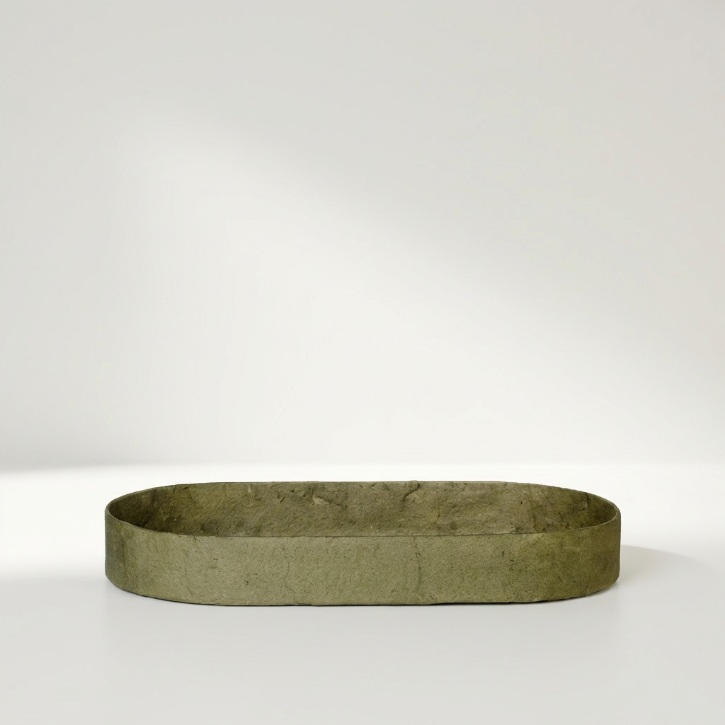 OOhh Pulp Tablett aus 100 Prozent recyceltem Papier mit matter Oberfläche, 28 x 25 cm – Lorenz Laurent Home