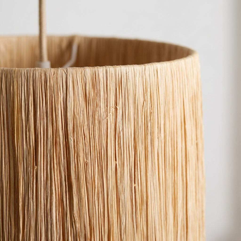 RAPHIA Hängelampe aus Naturfaser mit matter Flechtstruktur für warmes, diffuses Licht – Lorenz Laurent Home