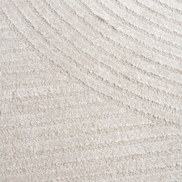 ELLA Rundteppich mit Hoch-Tief-Flor und Rücken aus Textil, hellbeige und getuftet – Lorenz Laurent Home