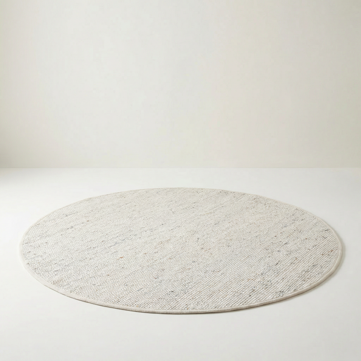 SCOTT Wollteppich rund in heller Naturfarbe, flach gewebt, Ø 160 oder Ø 200 cm – Lorenz Laurent Home