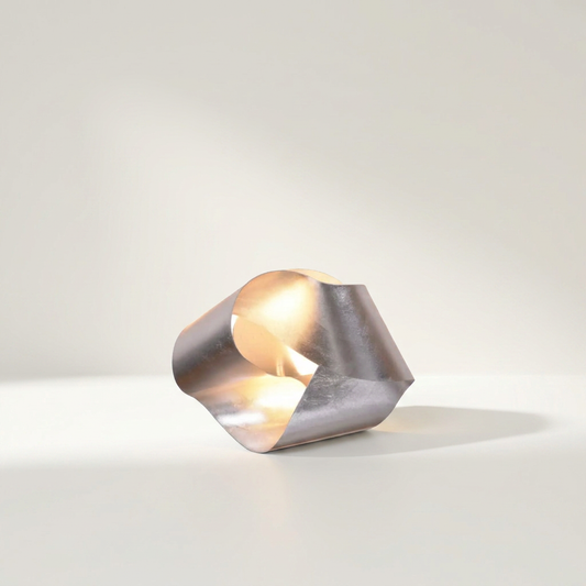 SILVA Deckenlampe aus Stahl mit Silberblattfinish, rund mit Ø 40 cm und 16 cm Höhe – Lorenz Laurent Home