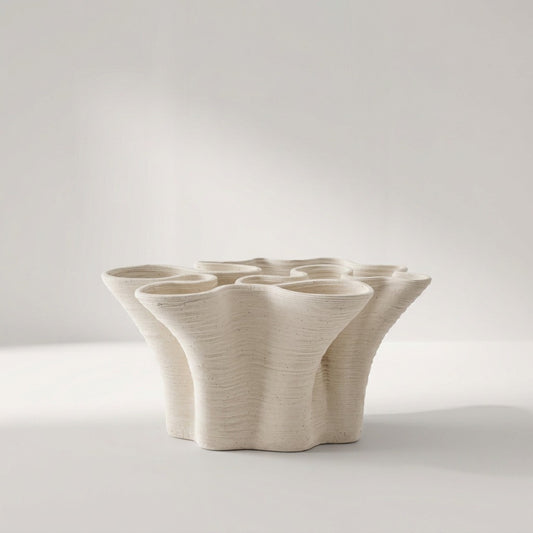 SKERRY Vase aus gedruckter Porzellanerde mit mehreren runden Öffnungen – Lorenz Laurent Home