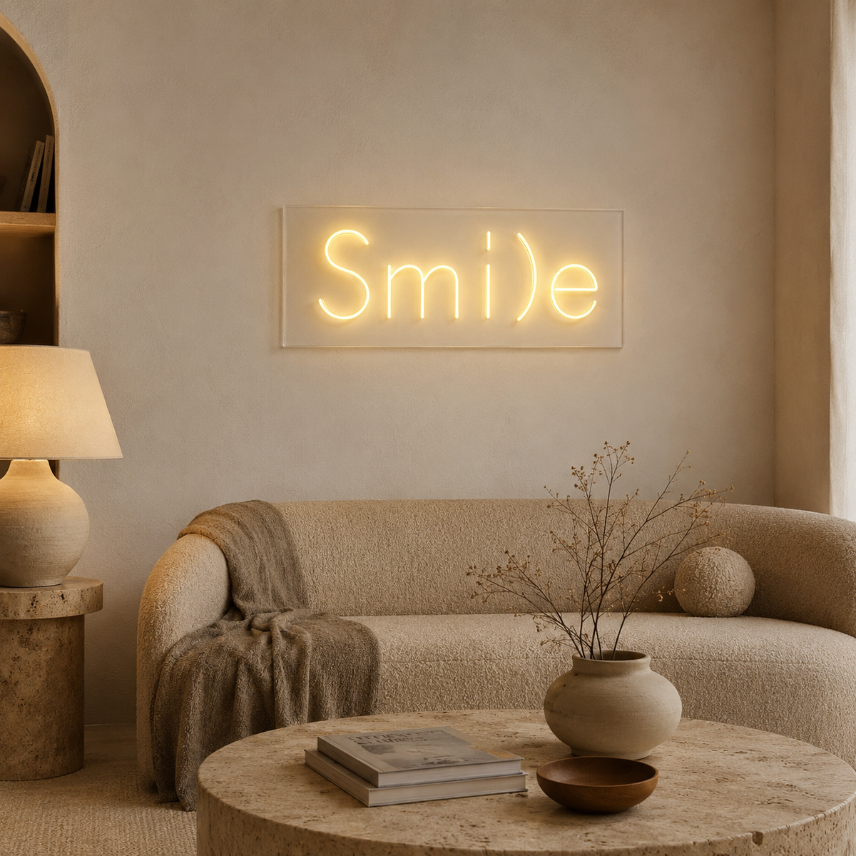 SMILO LED-Neonschild aus Vietnam zum Aufhängen oder Montieren, groß bis 100 cm – Lorenz Laurent Home