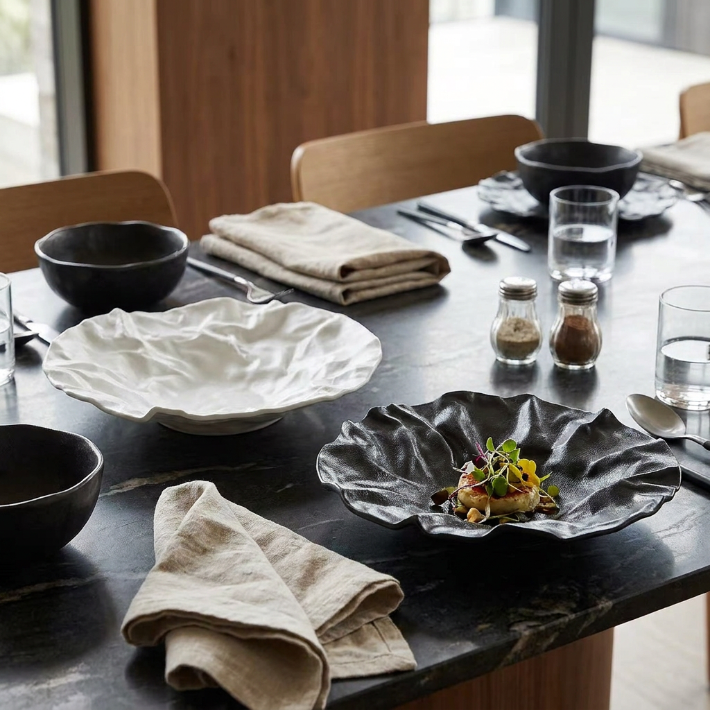 TIDAL Schale aus Keramik und Porzellan für Speisen, Desserts und Food-Styling – Lorenz Laurent Home