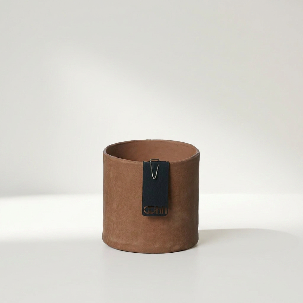TOKYO Mini-Topf aus recyceltem Papier mit Zementoptik, klein mit Ø 7 cm und 7 cm Höhe – Lorenz Laurent Home