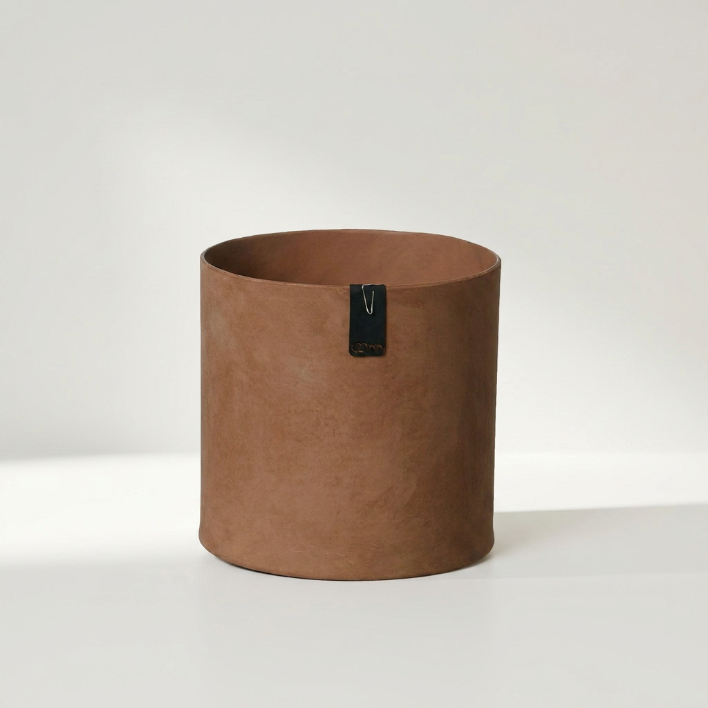 TOKYO Topf aus 100 Prozent recyceltem Papier mit Zementoptik, Ø 17 cm und 17 cm hoch – Lorenz Laurent Home