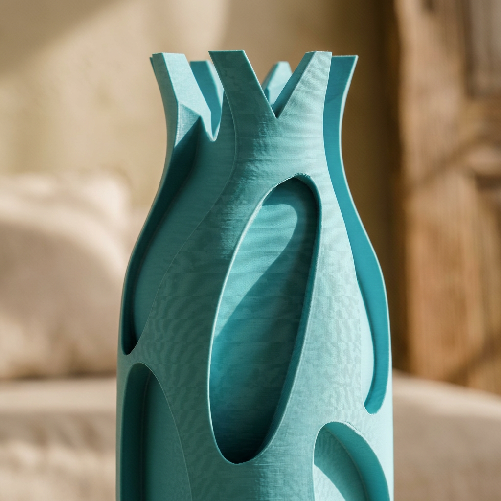 VACUA Vase in Türkis, in Österreich mit erneuerbaren Energien 3D-gedruckt – Lorenz Laurent Home