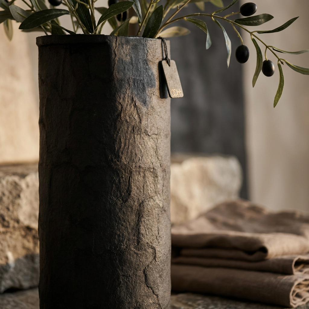 VAKO Pulp Vase schwarz und matt, auch für Trocken- und Kunstblumen geeignet – Lorenz Laurent Home