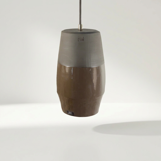 WAIMEA Pendelleuchte in dunkler Schokoladenoptik aus Keramik, Ø 15 cm und 25 cm hoch – Lorenz Laurent Home