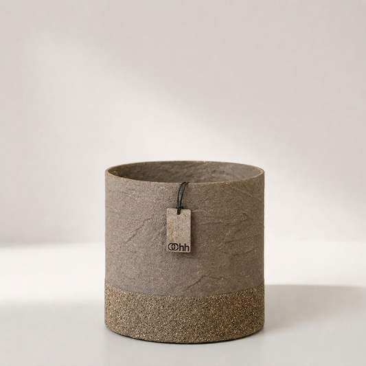 WOODZ Pflanztopf aus 100 Prozent recyceltem Papier mit Korkband, 13 x 13 cm – Lorenz Laurent Home