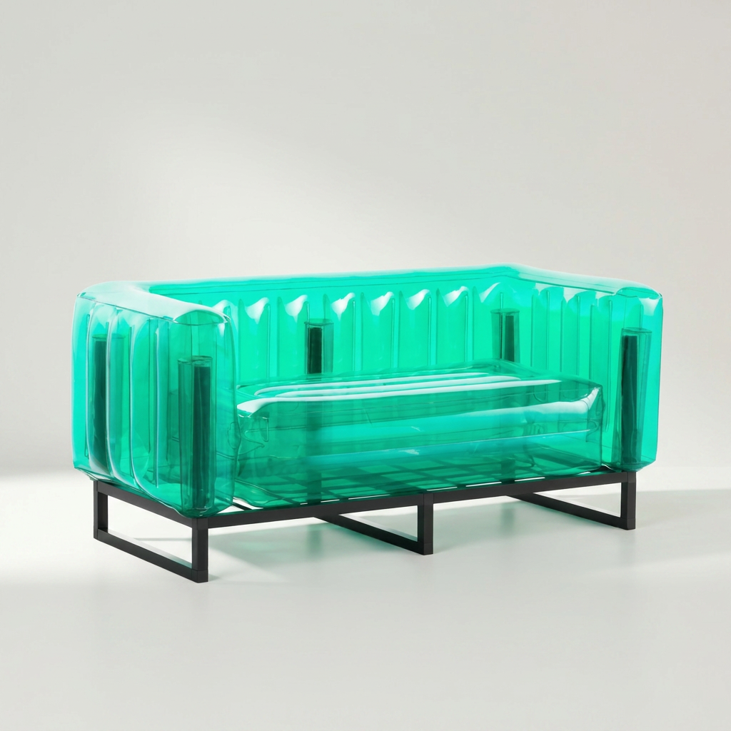 YOMI Sofa aus Aluminium und TPU in Grün für Innen- und Außenbereich – Lorenz Laurent Home
