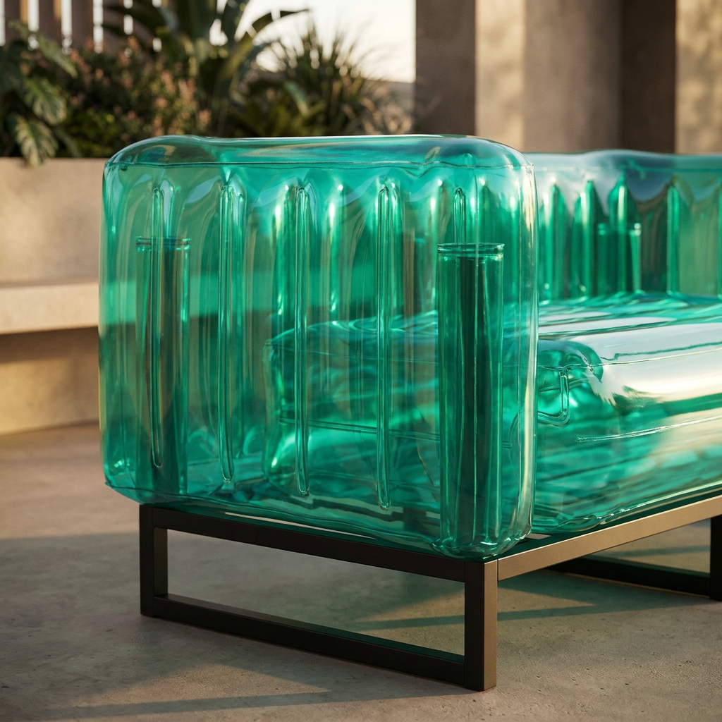 YOMI Gartensofa in Grün mit pflegeleichter Oberfläche aus Aluminium und TPU – Lorenz Laurent Home