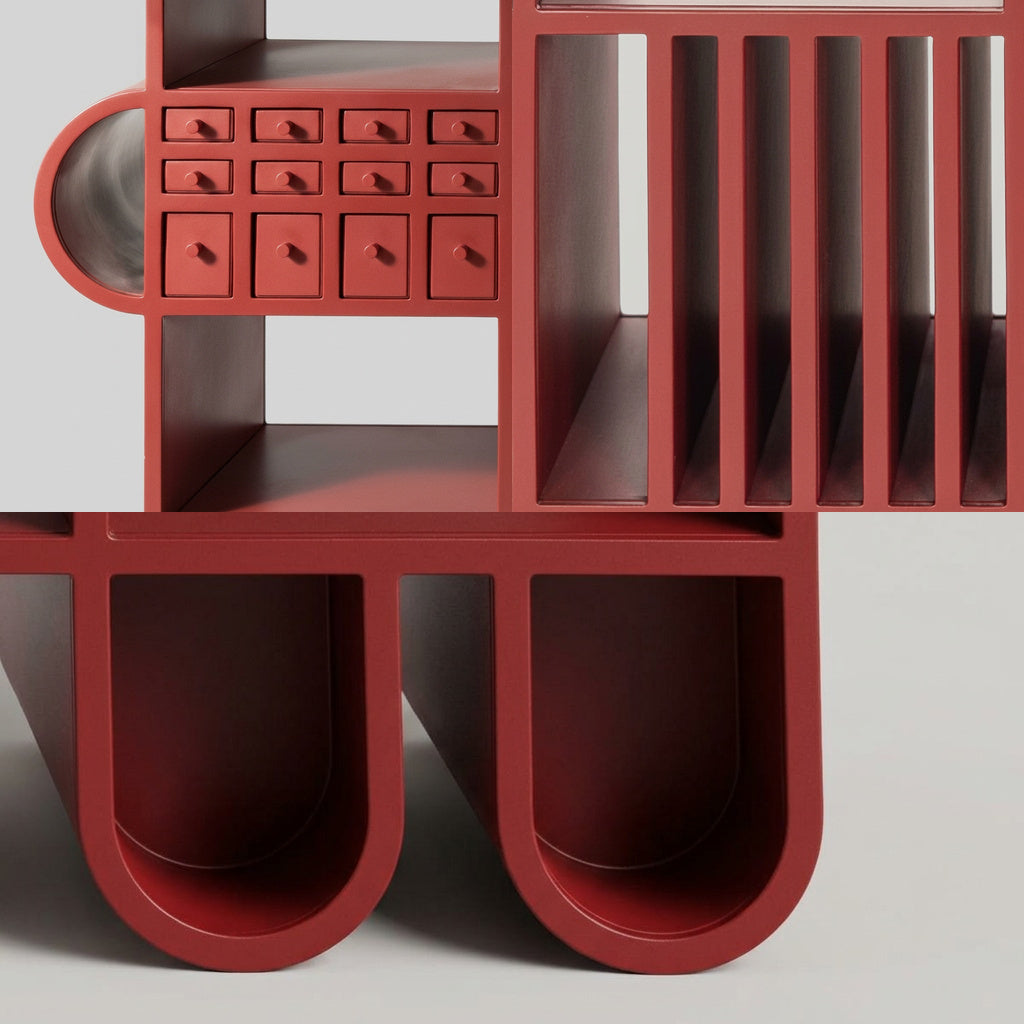 Lorenz Laurent – PIAZZA Sideboard im Detail, Schubladenblock, Lamellenfach und runde Füße