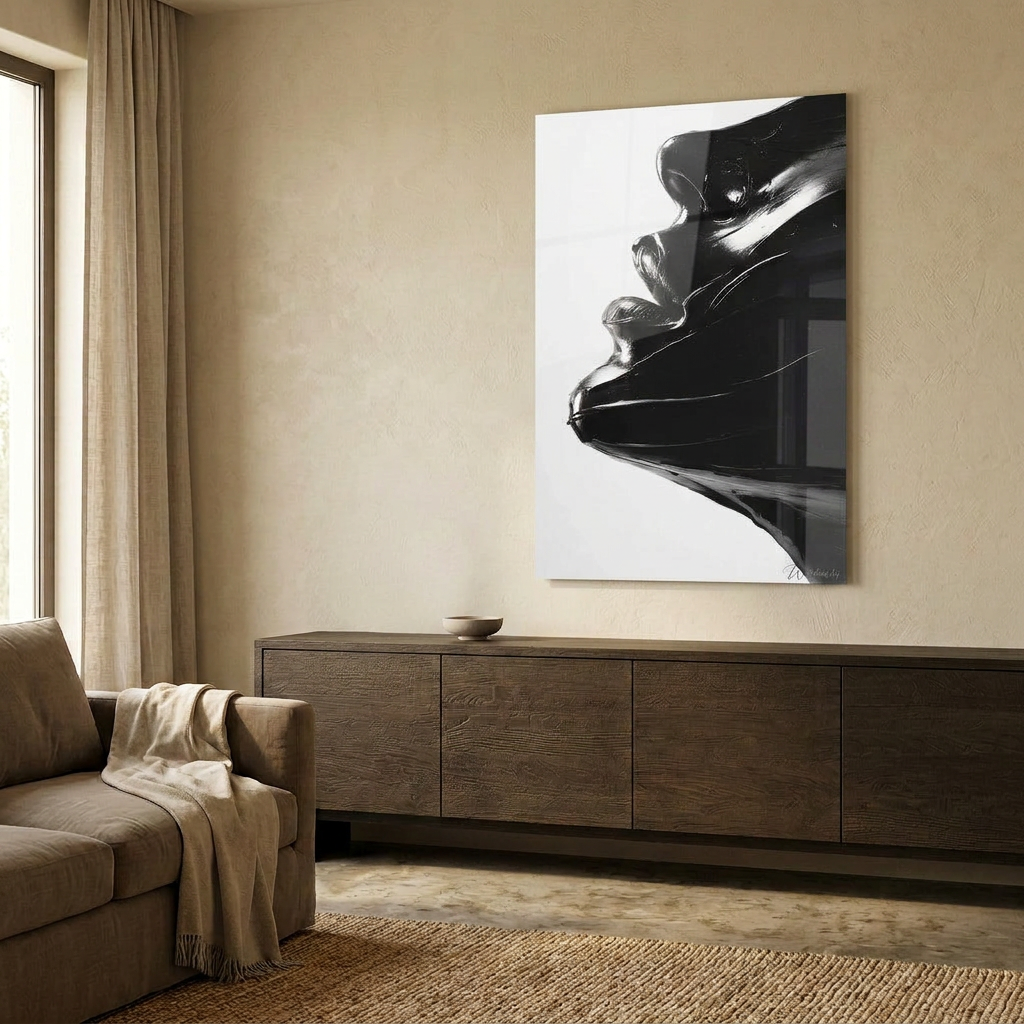 SPUR Wandbild über einem Sideboard vor Kalkputzwand – Lorenz Laurent Home